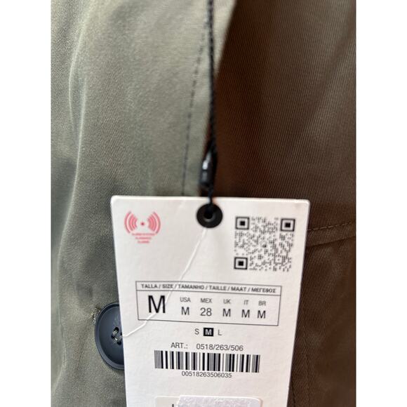 Nwt-Zara- ZW COLLECTION SHORT HOODED TRENCH COAT-M - Picture 6 of 8